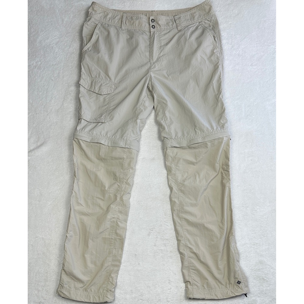 Columbia Omni-Shade Convertible Cargo Pants Tan Beige Womens Size 12 AL8002